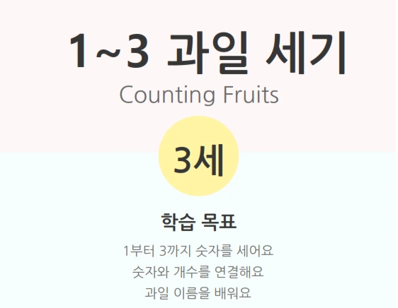 1~3 과일 세기 숫자 세기 교안